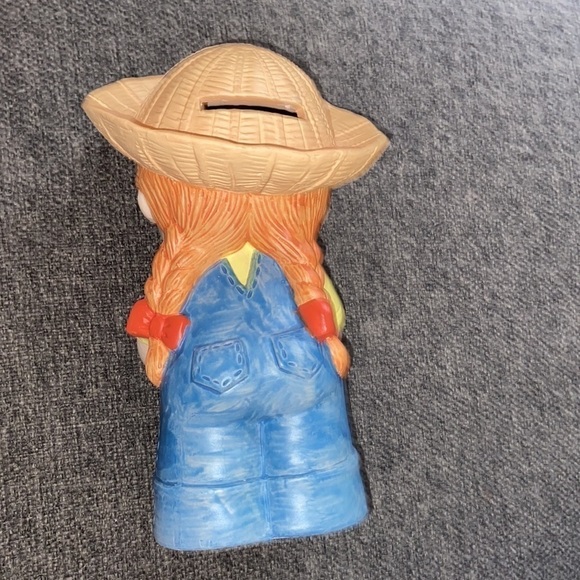 Enesco Country Cousins - Katy holding bunnies savings bank - 1983 T11 - Picture 2 of 4